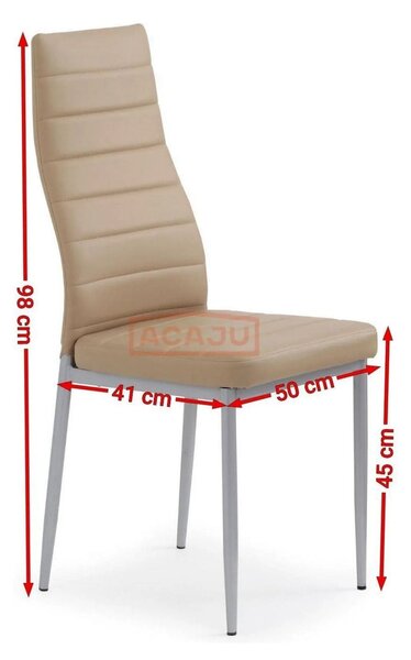 Scaun bucatarie K70, maro deschis/gri, metal/piele ecologica, 41x50x98