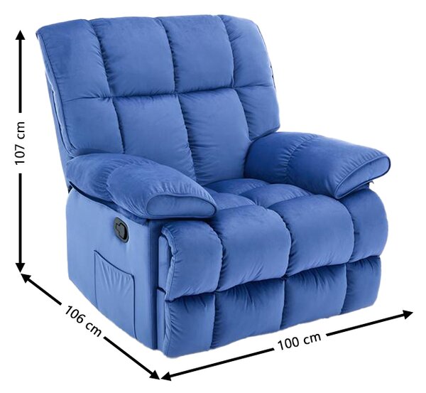 Fotoliu Rotativ cu Recliner Manual KJC4423 Albastru