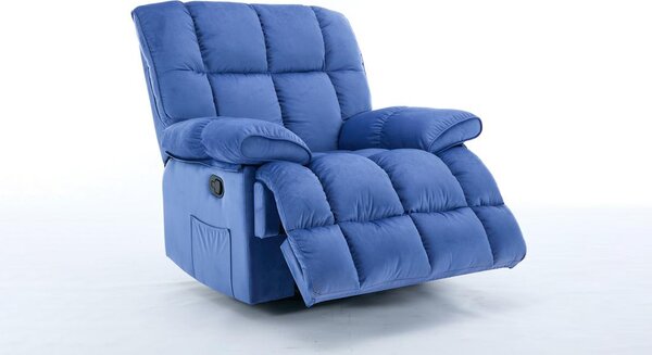 Fotoliu Rotativ cu Recliner Manual KJC4423 Albastru