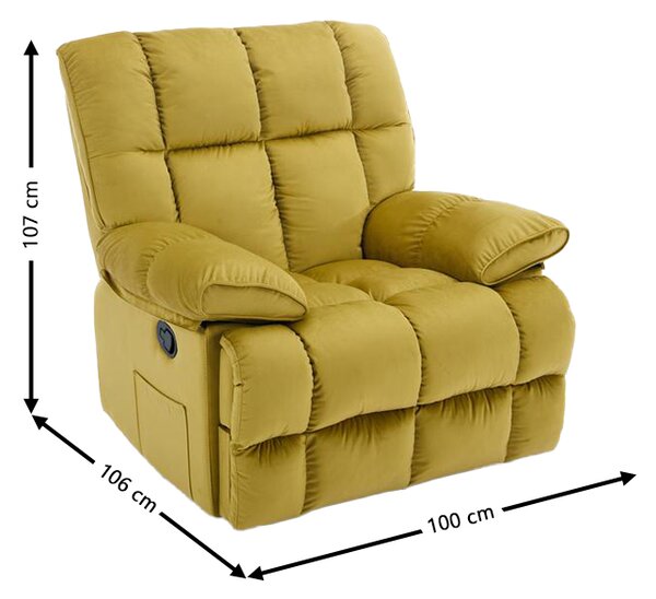 Fotoliu Rotativ cu Recliner KJC4423 Mustar