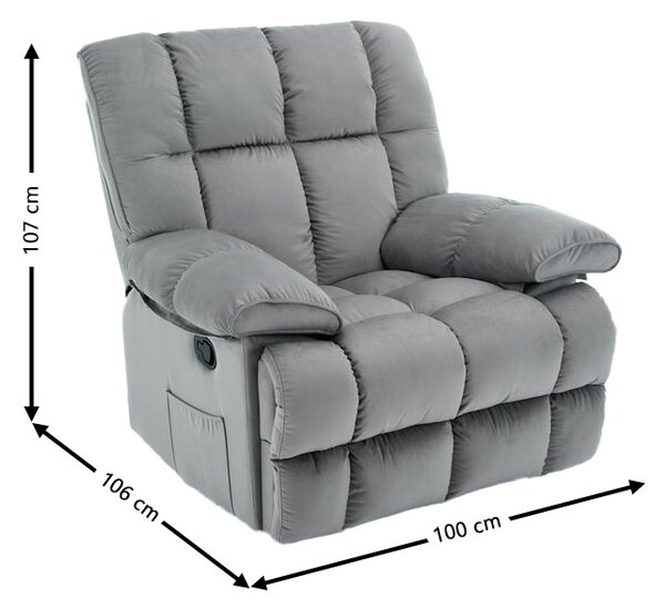 Fotoliu Rotativ cu Recliner KJC4423 Gri
