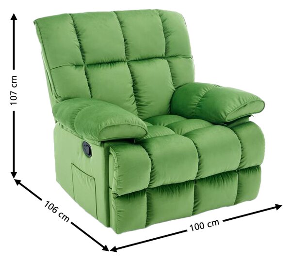 Fotoliu Rotativ cu Recliner KJC4423 Verde