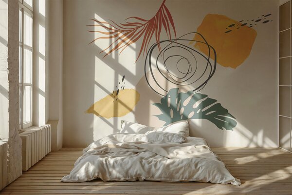 Fototapet Design abstract inspirat din natură, cu forme organice, Fototapet natură, Fototapet populare, w07959 - Tapeko.ro