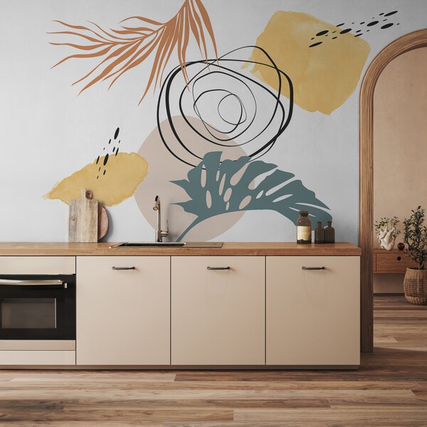 Fototapet Design abstract inspirat din natură, cu forme organice, Fototapet natură, Fototapet populare, w07959 - Tapeko.ro