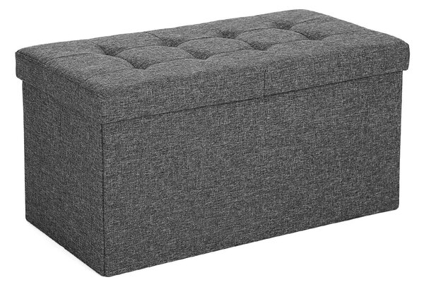 Taburet cu capac rabatabil OTTOMAN 76x38 cm, gri inchis