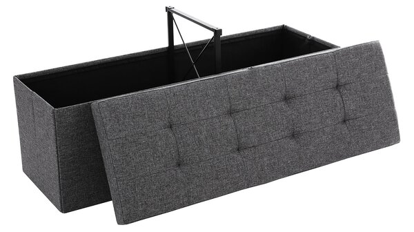 Taburet cu capac rabatabil OTTOMAN 110x38 cm, gri inchis