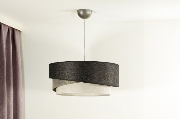 Lustră pe cablu Duolla KOBO 1xE27/15W/230V d. 45 cm antracit/gri/alb