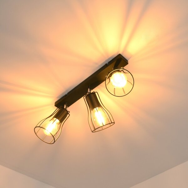 LED Spot TUBE II 3xE27/15W/230V negru