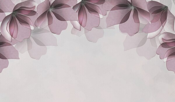 Tapet flori mari roz translucid, Fototapet Flori, w08041 : Uwalls.ro
