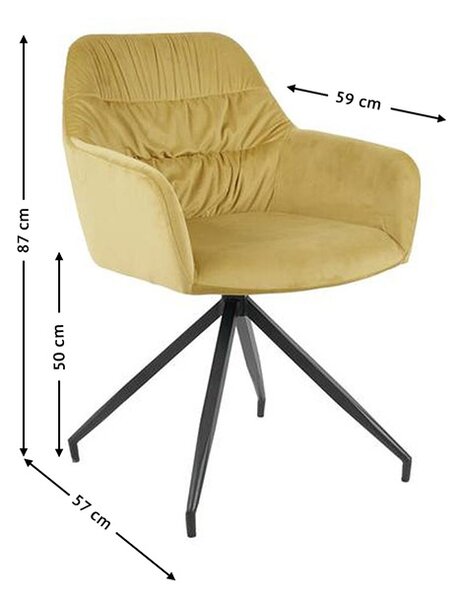 Scaun Living Tapitat KJC4345 Mustar