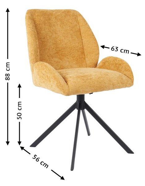 Scaun Living Tapitat KJC4347 Galben