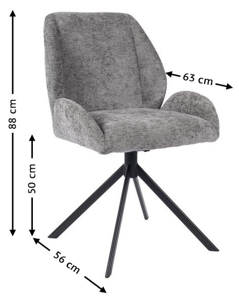 Scaun Living Tapitat KJC4347 Gri