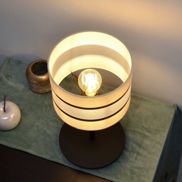LED Lampă de masă HELEN 1xE27/15W/230V crem/neagră/aurie