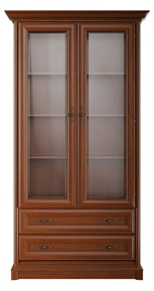 Vitrină Sonata 110 cm cu sertare - castan nobil