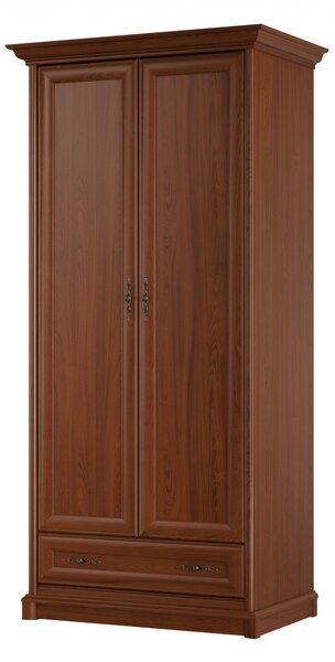 Dulap Sonata 110 cm cu două uși și cu sertar - castan nobil