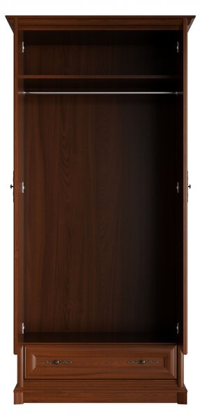 Dulap Sonata 110 cm cu două uși și cu sertar - castan nobil