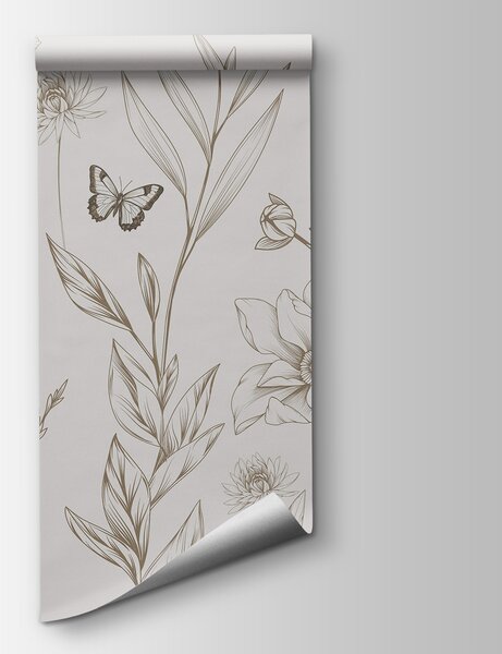Fototapet Motiv floral și cu fluturi, inspirat din natură, Fototapet natură, Fototapet populare, w08088v1 - Tapeko.ro