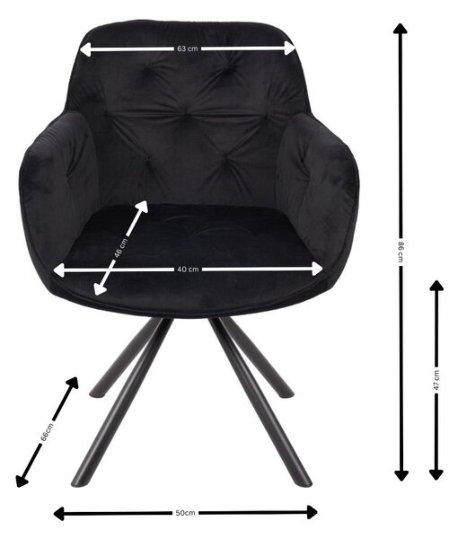 Scaun Living Tapitat KJC3849, Negru