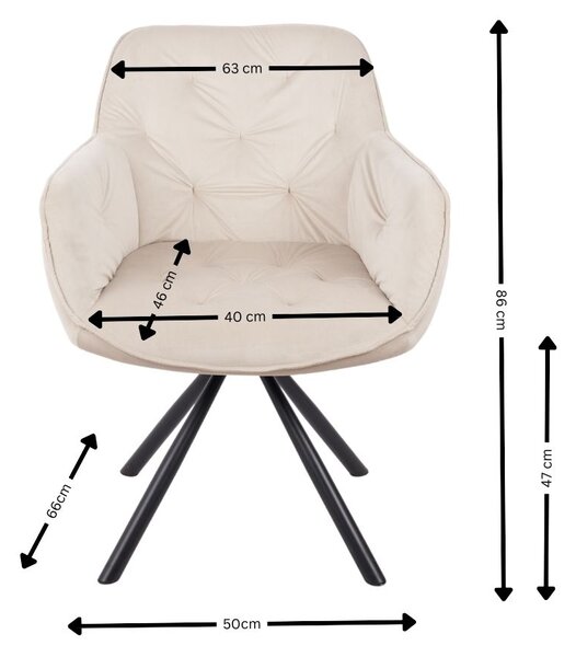 Scaun Living Tapitat KJC3849, Bej