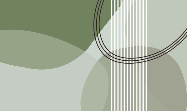 Tapet Geometric abstracție linie și cerc minimalism stil modern culoare verde, Fototapet Abstract, w08173v1 : Uwalls.ro