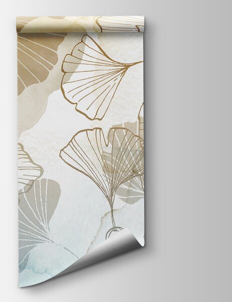 Fototapet Design elegant cu desene botanice în stil liniar, Fototapet acuarelă, Fototapet populare, w08157 - Tapeko.ro