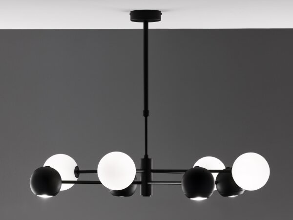 Lustră pe tijă Jupiter 1998 MOKA 4xGU10/10W/230V + 4xG9/10W/230V negru/alb