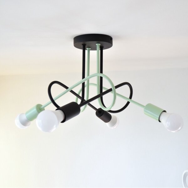 Lustră aplicată OXFORD 4xE27/15W/230V negru/verde