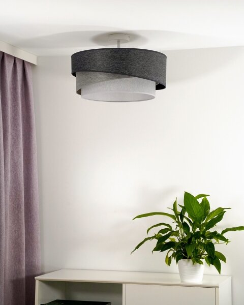 Lustră aplicată Duolla KOBO 1xE27/15W/230V d. 45 cm gri/alb