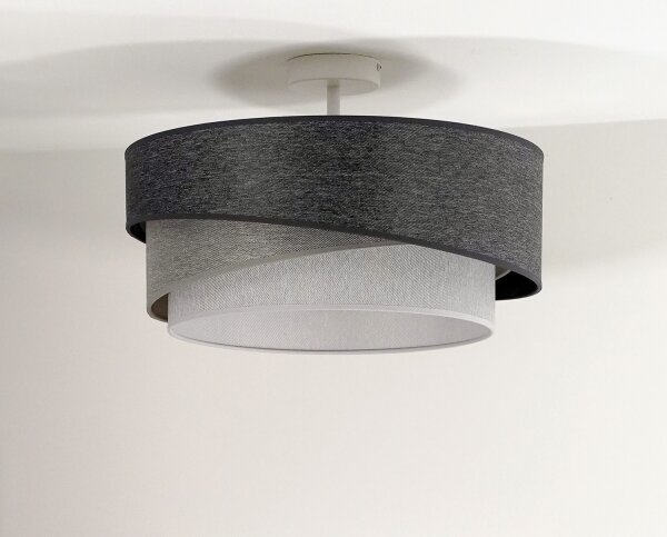 Lustră aplicată Duolla KOBO 1xE27/15W/230V d. 45 cm gri/alb