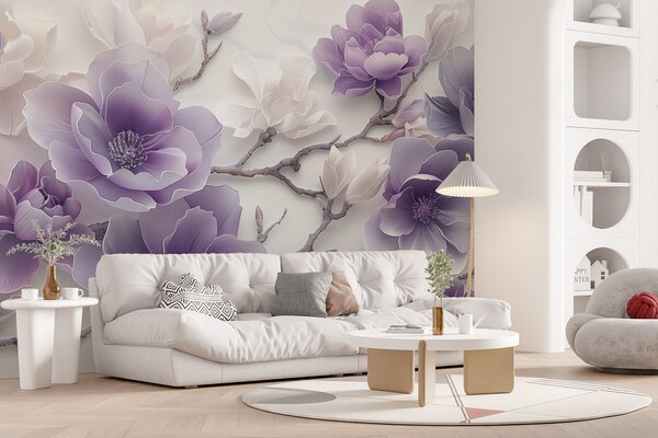 Fototapet Motive florale delicate în nuanțe delicate, Fototapet natură, Fototapet populare, w01359 - Tapeko.ro