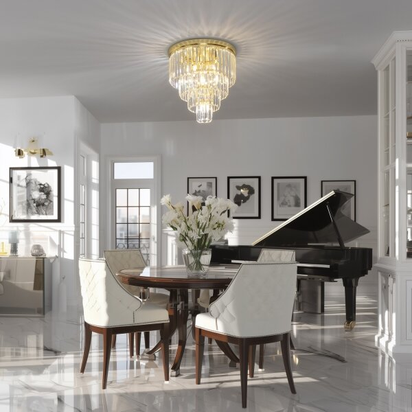 Brilagi - Plafonieră LED cu cristale MOZART 5xE14/40W/230V aurie