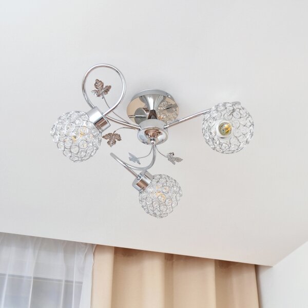 Lustră aplicată SOPHIA 3xE27/15W/230V crom lucios/transparent