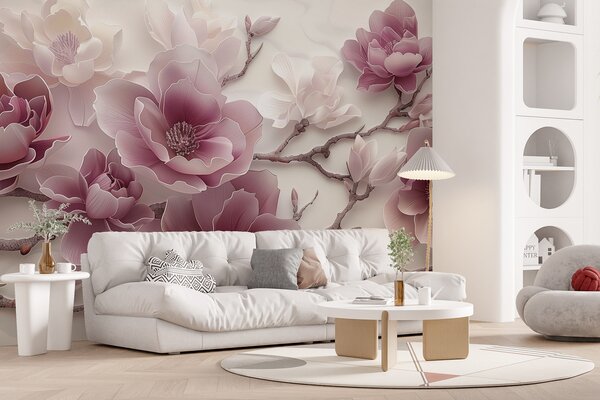 Fototapet Flori elegante în culori delicate, Fototapet natură, Fototapet populare, w01359v2 - Tapeko.ro