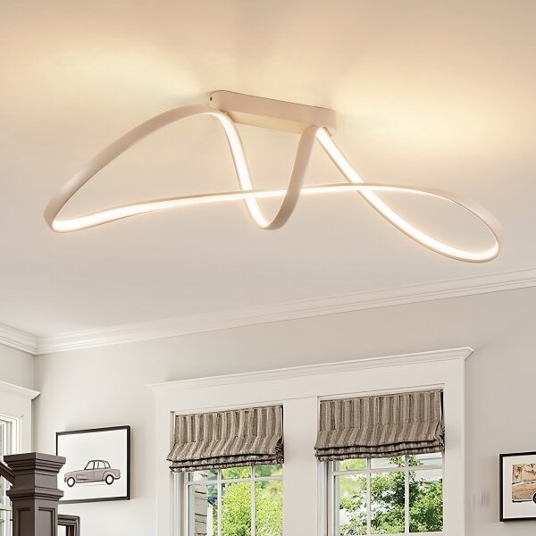Brilagi-LED Lustră aplicată dimmabilă TWISTER LED/60W/230V 3000-6000K bej+telecomandă