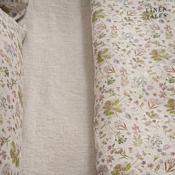 Cearceaf în culoare naturală din in cu elastic 140x200 cm Natural – Linen Tales