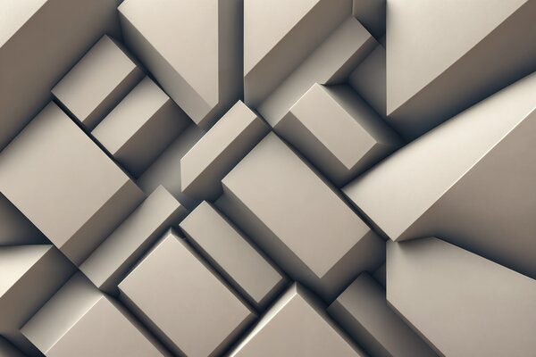 Fototapet Grup de cuburi albe, Fototapet geometric 3D, Fototapet populare, u94719 - Tapeko.ro
