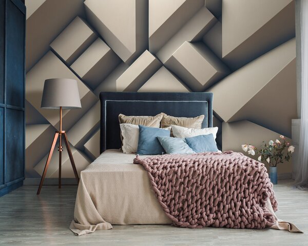 Fototapet Grup de cuburi albe, Fototapet geometric 3D, Fototapet populare, u94719 - Tapeko.ro