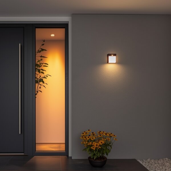 Aplică LED de exterior cu senzor BRILAGI TERNI LED/12W/230V negru IP54
