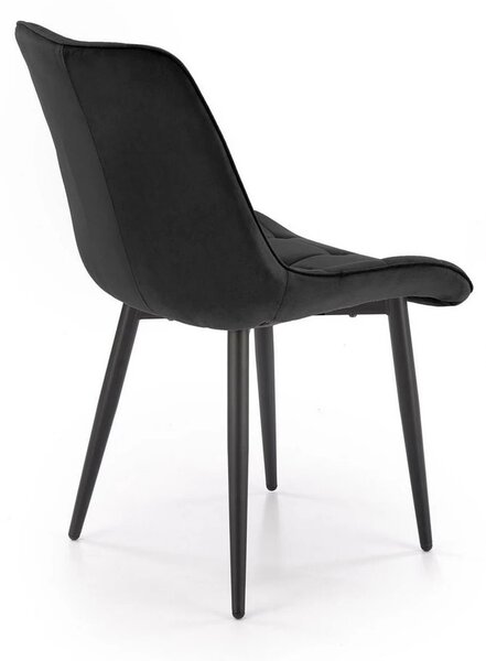 Scaun K580, negru - HLR 66, stofa catifelata/otel, 51x61x85 cm