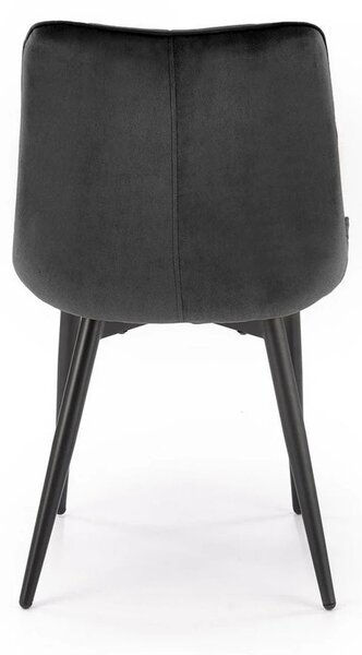 Scaun K580, negru - HLR 66, stofa catifelata/otel, 51x61x85 cm