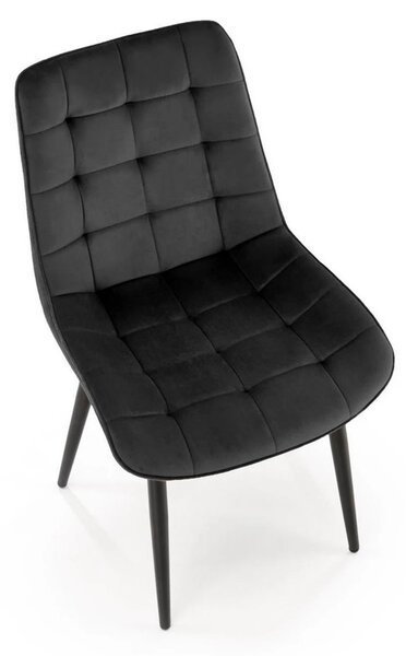 Scaun K580, negru - HLR 66, stofa catifelata/otel, 51x61x85 cm