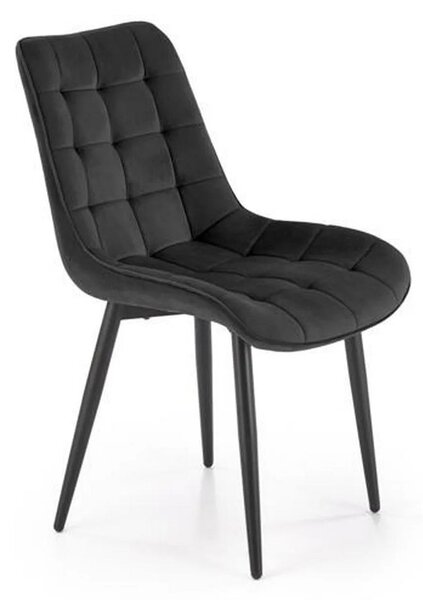 Scaun K580, negru - HLR 66, stofa catifelata/otel, 51x61x85 cm