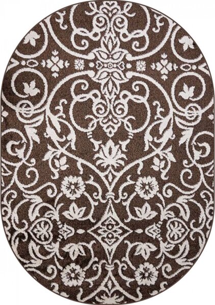 Model Ramuri 16026 13, Covor Oval, Crem Maro Oval, 60x110