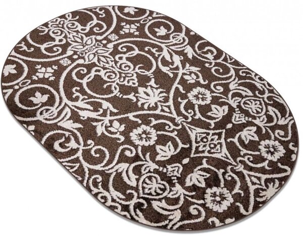 Model Ramuri 16026 13, Covor Oval, Crem Maro Oval, 60x110