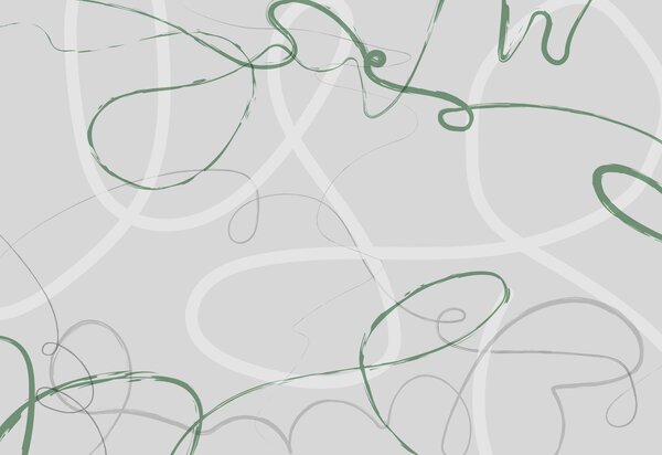 Fototapet Linii spiralate verzi și gri, Fototapet designer, Fototapet populare, w01455v1 - Tapeko.ro