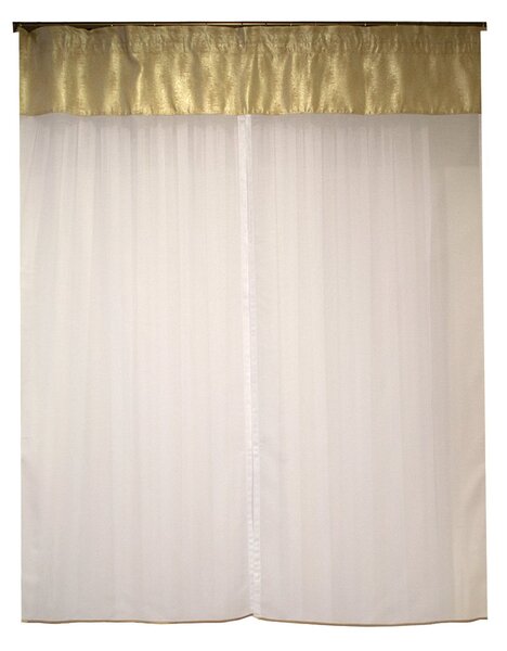 Perdea Velaria alba de bucatarie cu tafta gold, 175x170 cm