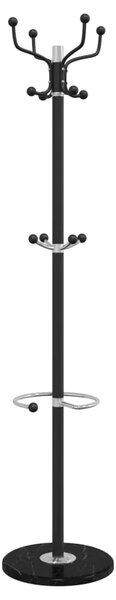 Cuier cu suport umbrelă, negru 180 cm fier vopsit electrostatic