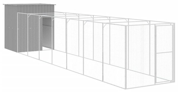 Cușcă de câine & țarc gri deschis 165x863x181cm oțel galvanizat