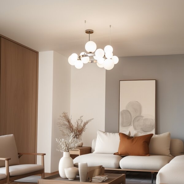 Brilagi - Lustră LED pe cablu MILLA, 15xG9/3W/230V, negru cromat/alb