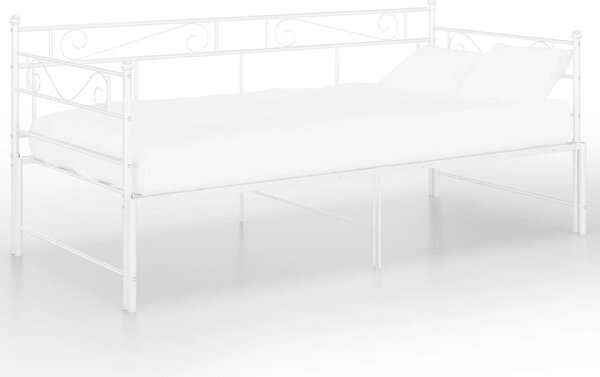 Cadru canapea extensibilă, alb, 90x200 cm, metal